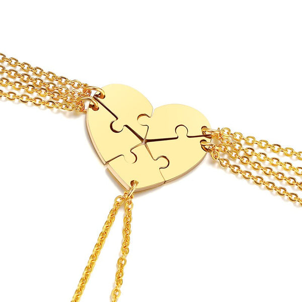 Collier d'Amitié Pour 5 Amies Personnalisable Or - MatchingMood