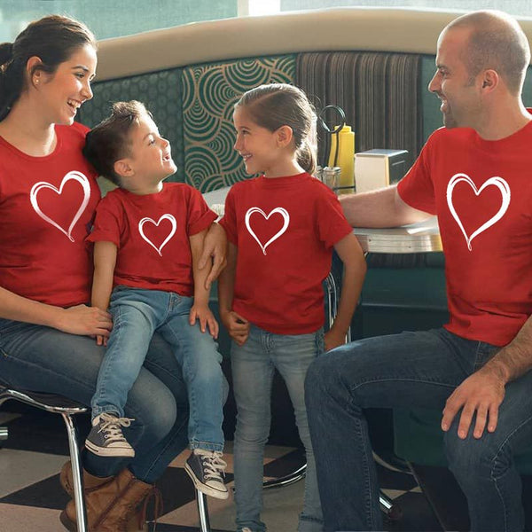 T Shirt Famille Assorti Coeur