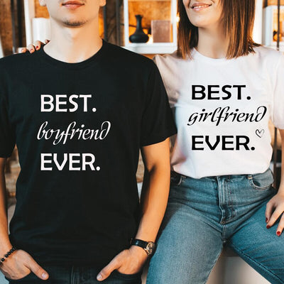 T Shirt Couple Best Girlfriend Ever - MatchingMood