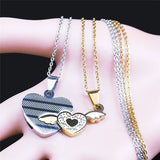Collier Coeur Brillant Couple