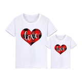 T Shirt Mere Fille Assortie Love Blanc