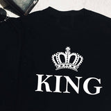 T Shirt Couple Royauté King Noir