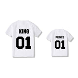 T Shirt Pere Fils King Prince Blanc Noir