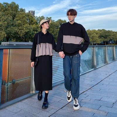 Sweat Couple Capuche Noir - MatchingMood