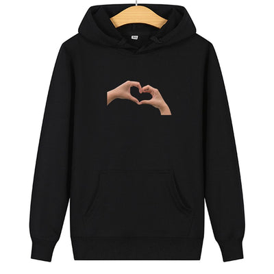 Sweat Couple Main dans la Main - Coeur Noir