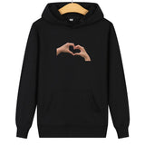 Sweat Couple Main dans la Main - Coeur Noir