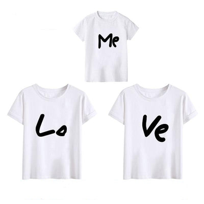 Tee Shirt Famille Love Me Blanc - MatchingMood