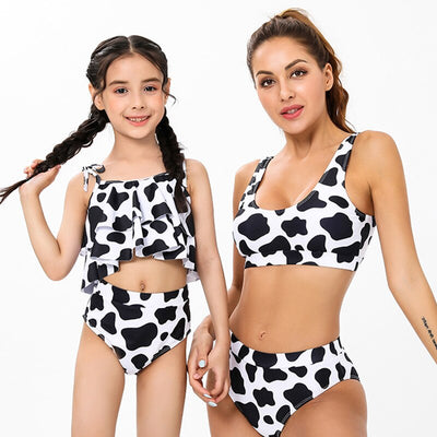 Maillot de Bain Mère Fille Imprimé Animal