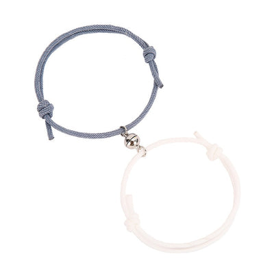 Bracelet Duo Couple Acier Magnétique Gris Blanc - Matchingmood