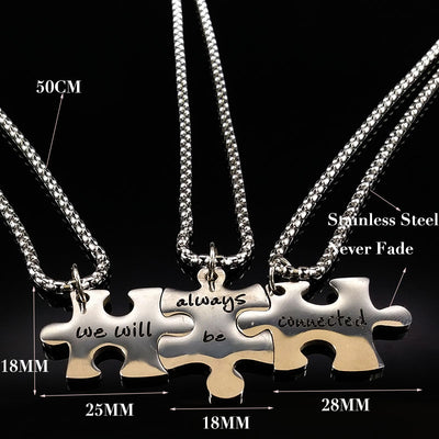 Collier d'Amitié 3 Parties Puzzle Dimensions