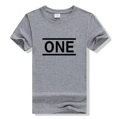 T-Shirt Couple One Love Gris