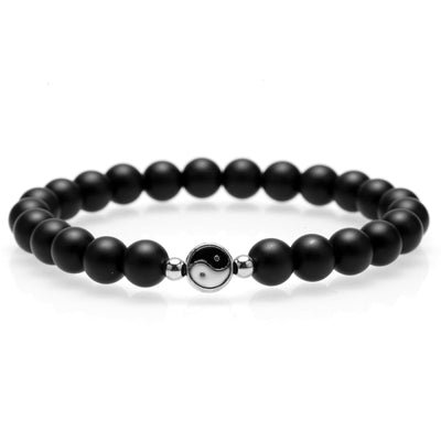 Bracelet d'Amitié Ying Yang Noir Mat - Matchingmood