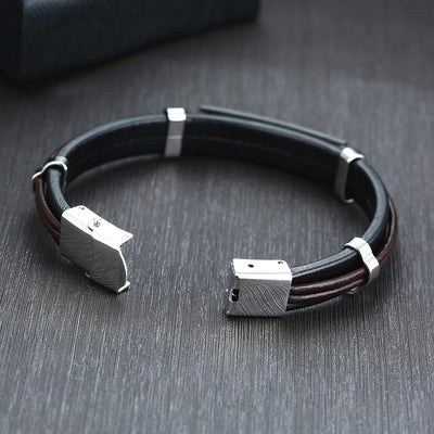 Bracelet Couple Cuir Personnalise Fermoir Clip - MatchingMood