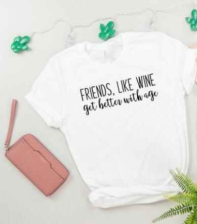 T Shirt Imprimé Meilleure Amie Blanc - Matchingmood