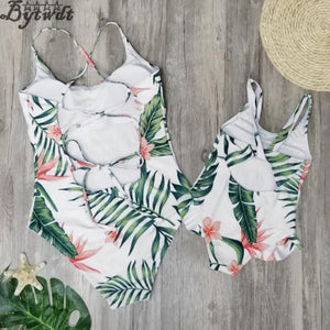 Maillot de Bains Mère Fille Motif Fleuri