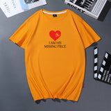 T-Shirt Couple I'm His Missing Piece Orange - MatchingMood