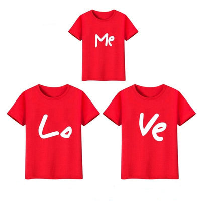 Tee Shirt Famille Love Me Rouge - MatchingMood