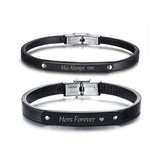 Bracelet Couple Gourmette Homme Cuir Personnalisable - MatchingMood
