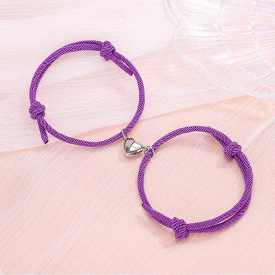 Bracelet Magnétique Coeur Violet