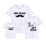 T Shirt Famille Moustache Blanc