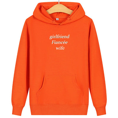 Sweat Shirt Couple Girlfriend Fiancée Wife Orange