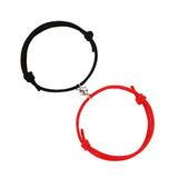 Bracelet Duo Couple Acier Magnétique Noir Rouge - Matchingmood