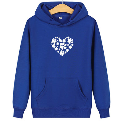 Sweat Couple Empreinte Chien Bleu