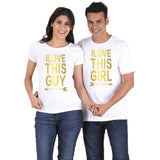 Tee Shirt Couple Amour Réciproque Blanc - MatchingMood