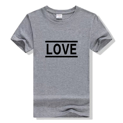 T-Shirt One Love Gris pour Couple