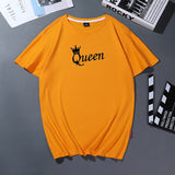 T Shirt Couple King Queen Disney - Queen Orange