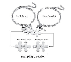 Bracelet Puzzle Couple Cœur à Personnaliser - Matchingmood