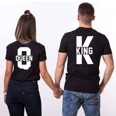 T Shirt Couple Noir Royal 