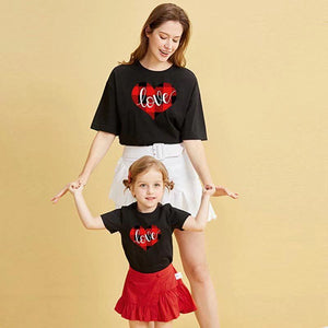 T Shirt Mere Fille Assortie Love