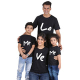 Tee Shirt Love Me pour Famille Noir - MatchingMood
