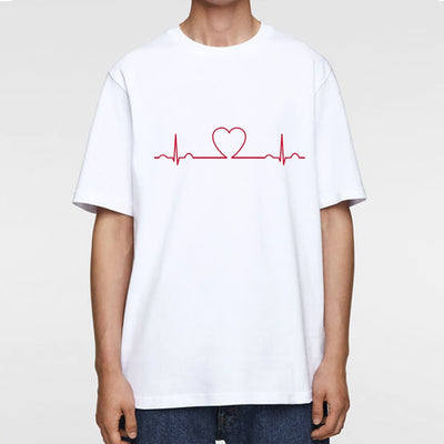 T Shirt Couple Battement de Coeur Homme - MatchingMood