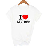 T-Shirt De Meilleure Amie Best Friends Forever Blanc - MatchingMood