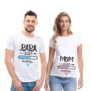 Tee Shirt Couple Futurs Parents - Papa Mom - MatchingMood