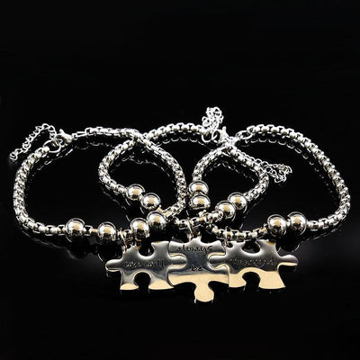 Bracelet d'Amitié Puzzle Séparable 3 Amies - We Will Always Be Connected - MatchingMood