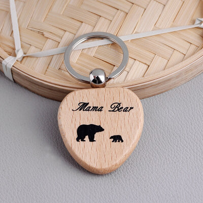 Porte Clé Mère Fille en Bois