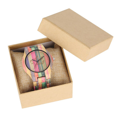 Montre Couple Bambou Homme avec Boite