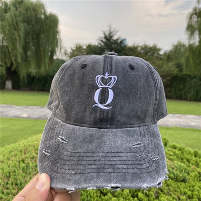 Casquette Couple Denim King Queen Couronne