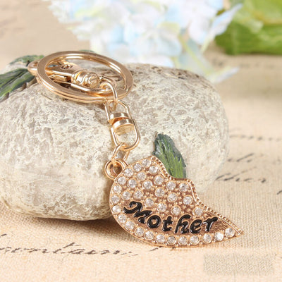 Porte-Clé Mère Fille Coeur Doré
