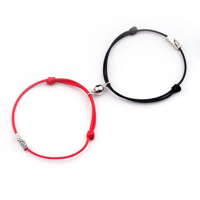 Bracelet Couple Magnétique Amour Infini Noir et Rouge