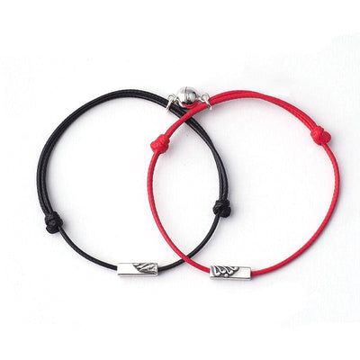 Bracelet Couple Magnétique Noir Rouge - MatchingMood
