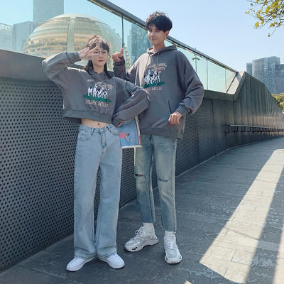 Duo Sweat et Crop Top Sweat pour Couple - MatchingMood
