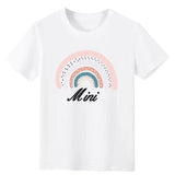 T Shirt Mere Fille Arc en Ciel Rose Mini