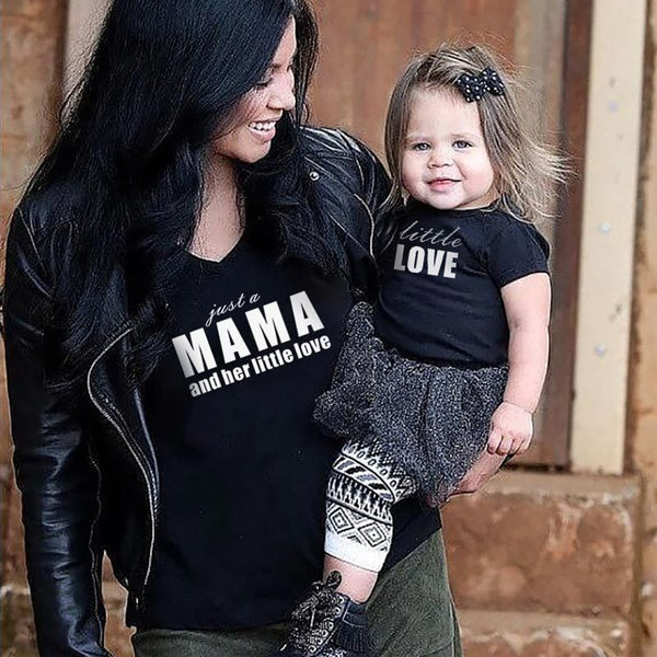 T Shirt Mama Little Love pour Mere Fille