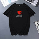 T-Shirt Couple I'm His Missing Piece Noir - MatchingMood