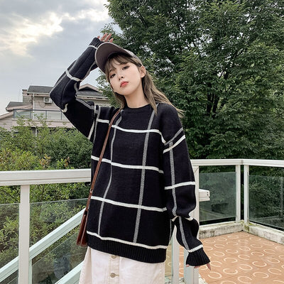 Pull A Carreaux Pour Couple Femme