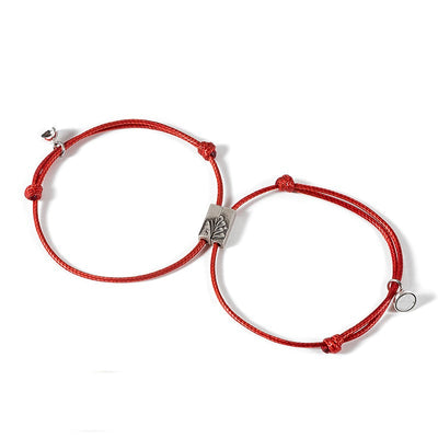 Bracelet Couple Magnétique Amour Infini Rouge